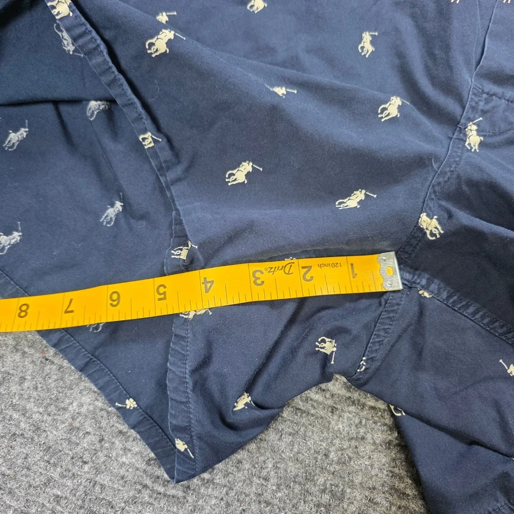 Polo Ralph Lauren All Over Pony Logo Woven Boxer Shorts Men's Size XL Navy Blue
